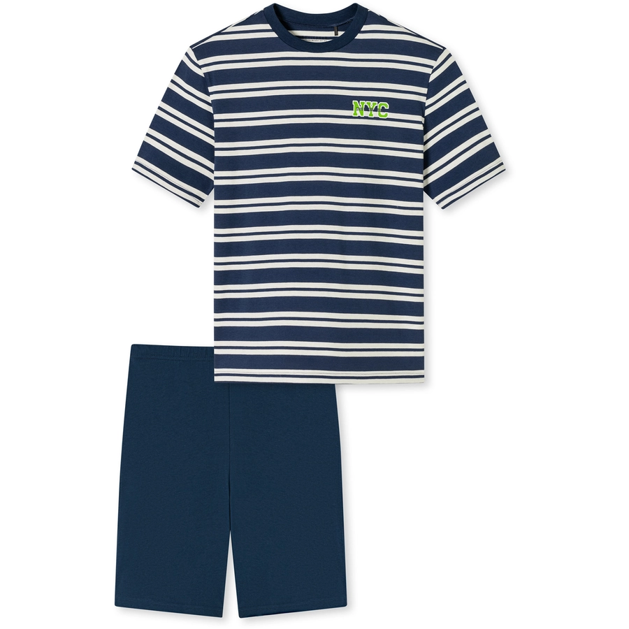 Schiesser Pyjama Teens kurz - Organic Cotton nachtblau