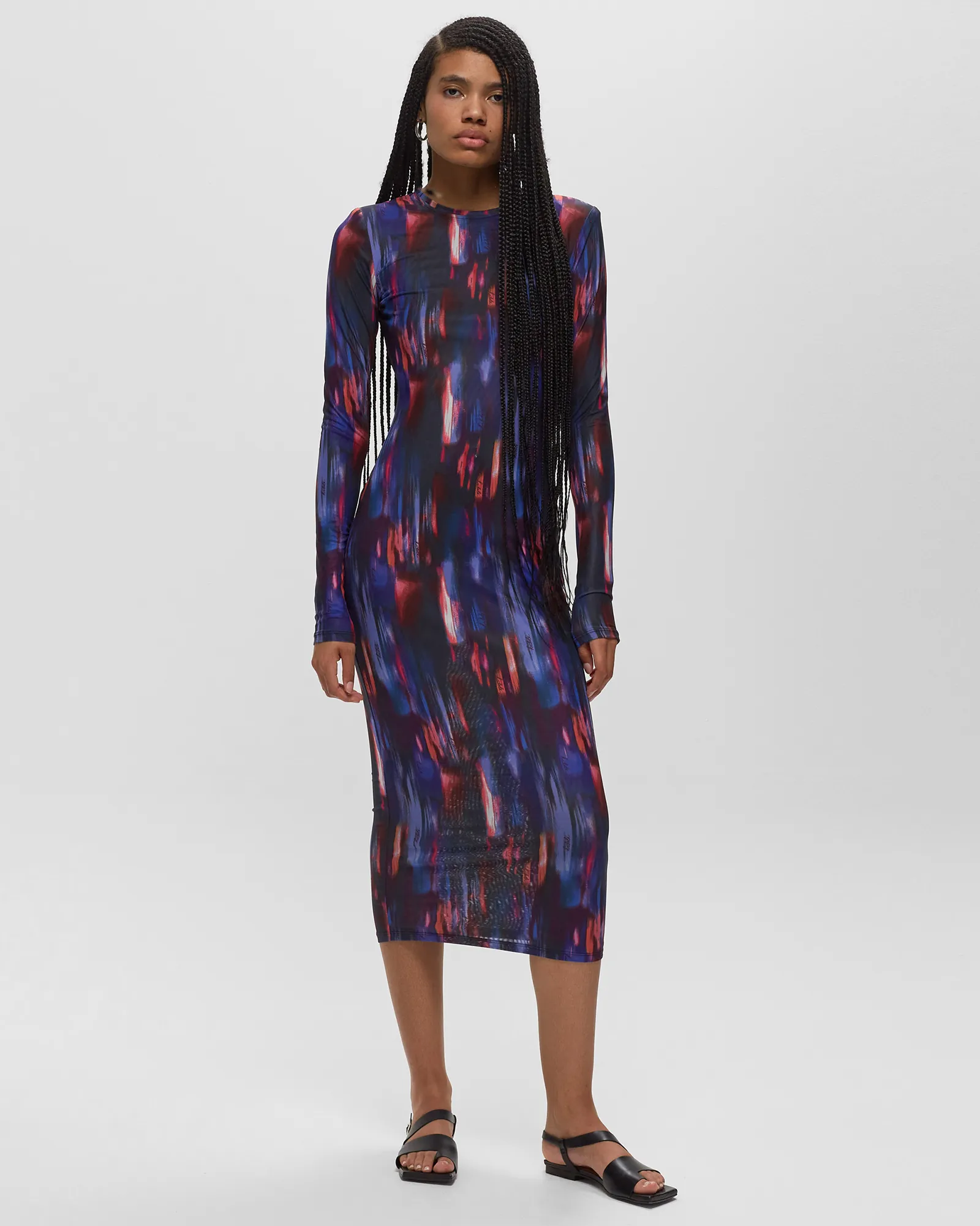 ROTATE Birger Christensen Printed Midi Dress