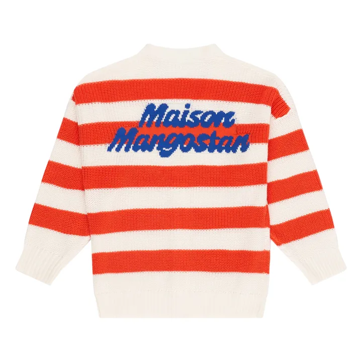 Maison Mangostan Cardigan Rayure | Rouge