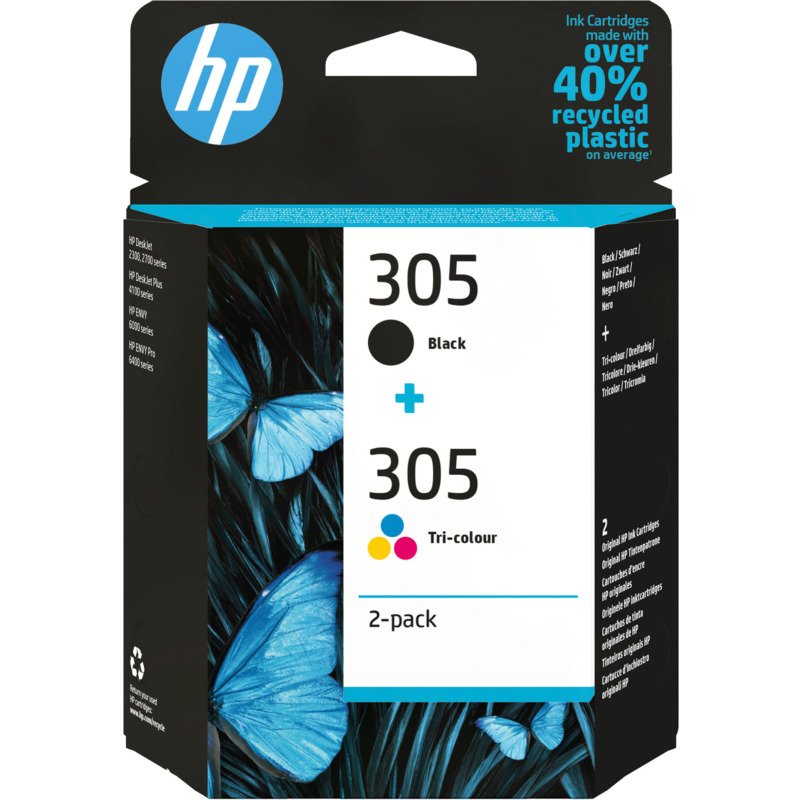 Pack HP 305 1 noire + cartouche 3 couleurs pour imprimante jet d'encre