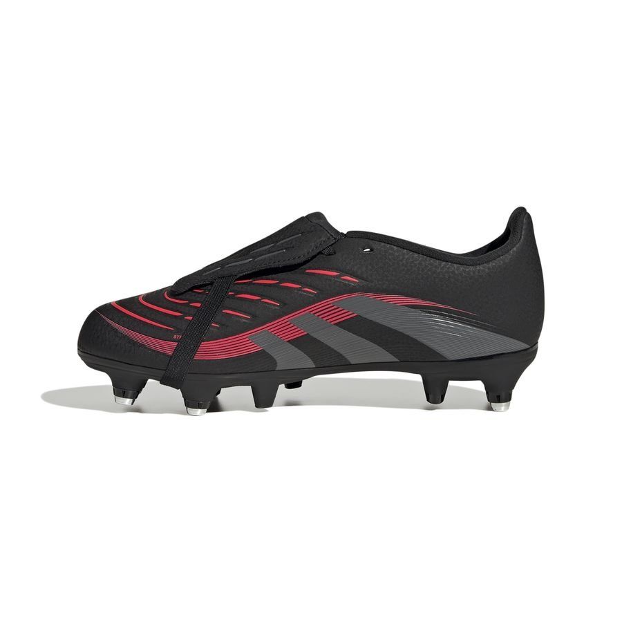 adidas Predator League Fold-over Tongue SG Stealth Victory - Noir/Gris/Lucid Red Enfant