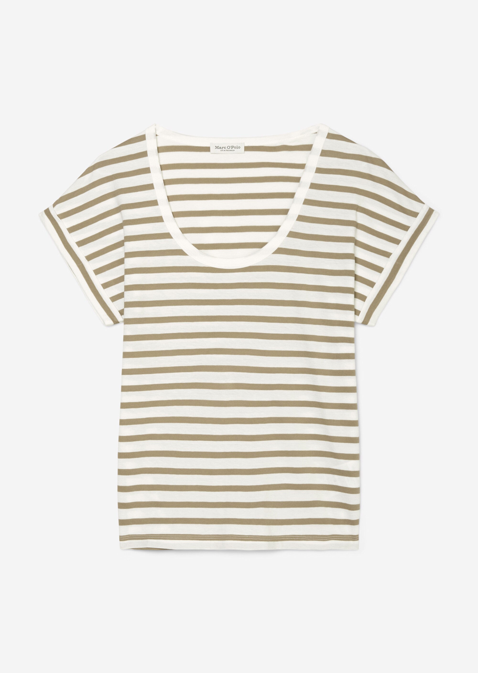 Streifen-T-Shirt mit angeschnittenen Ärmeln aus leichtem Single Jersey