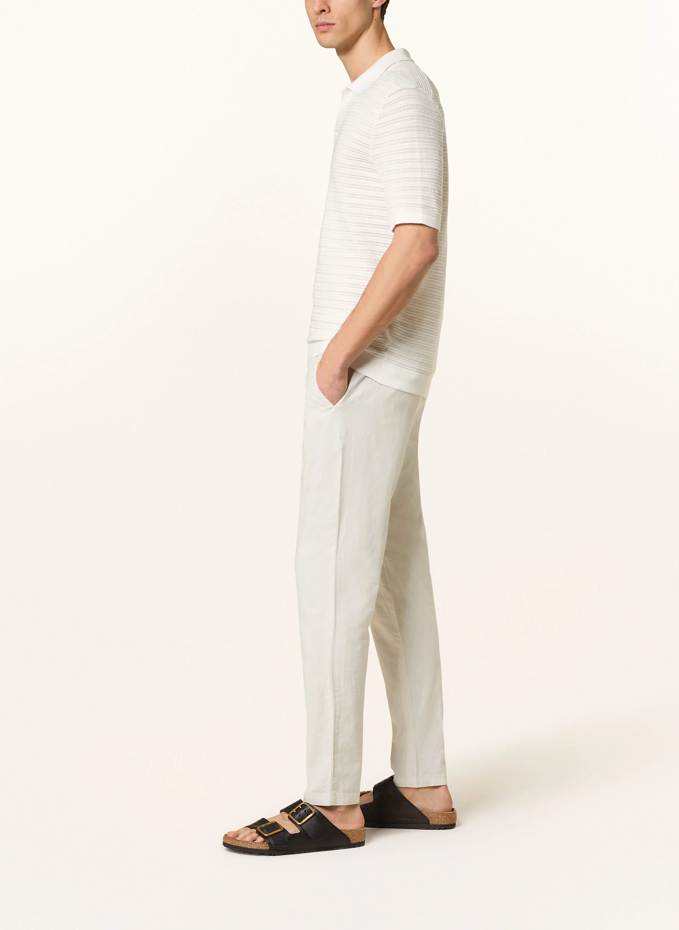STROKESMAN'S Chino Extra Slim Fit mit Leinen