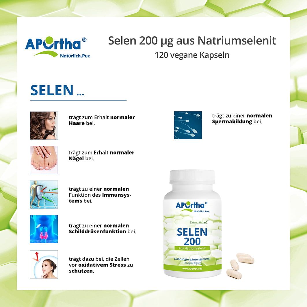 APOrtha® Selen-Kapseln aus NATRIUMSELENIT - 200 µg