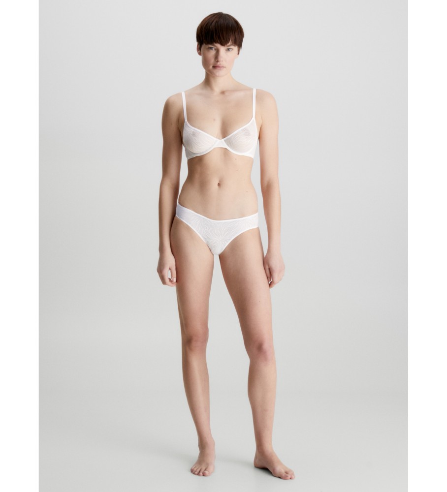 Calcinha Calvin Klein Classic Sheer Marquisette, branca
