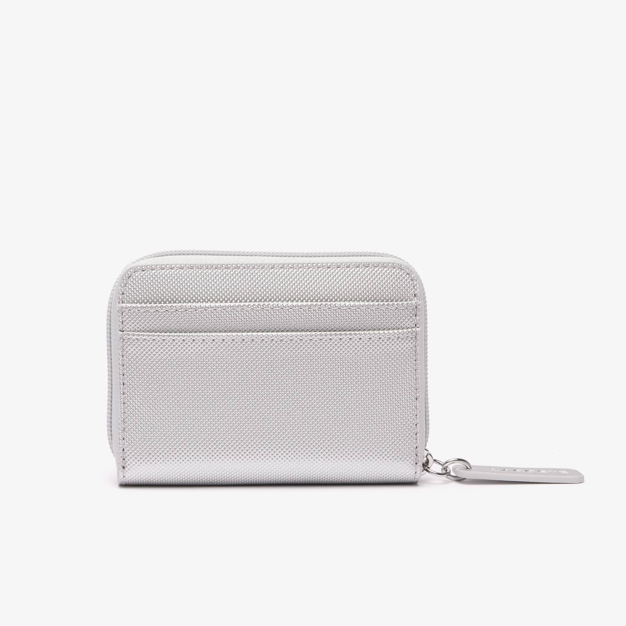 L.12.12 Brieftasche aus silberfarbenem Canvas. Geldbörsen & Kleinlederwaren - Grau - Lacoste - Damen