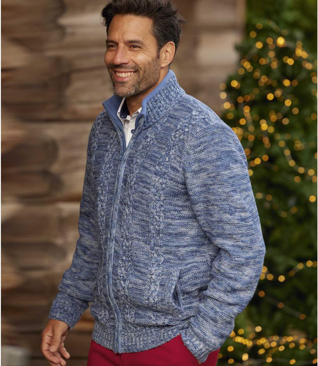 Gilet Tricot Mouliné Casual