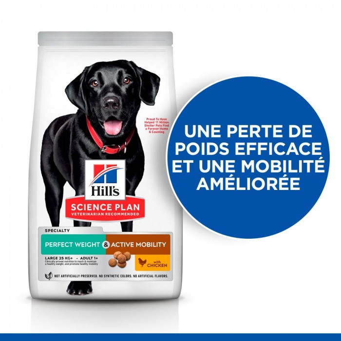 HILL'S Science Plan Perfect Weight & Active Mobility Large Adult au Poulet - Croquettes pour chien