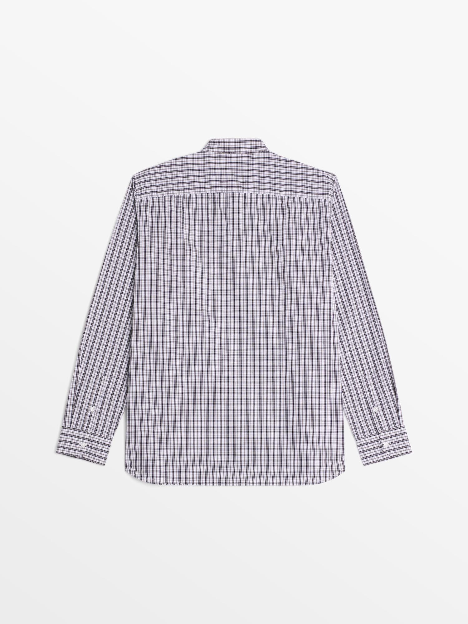 Chemise Homme Petits Carreaux Blanc et Gris