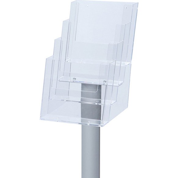 Porte-brochures sur pied aluminium anodisé Design standard