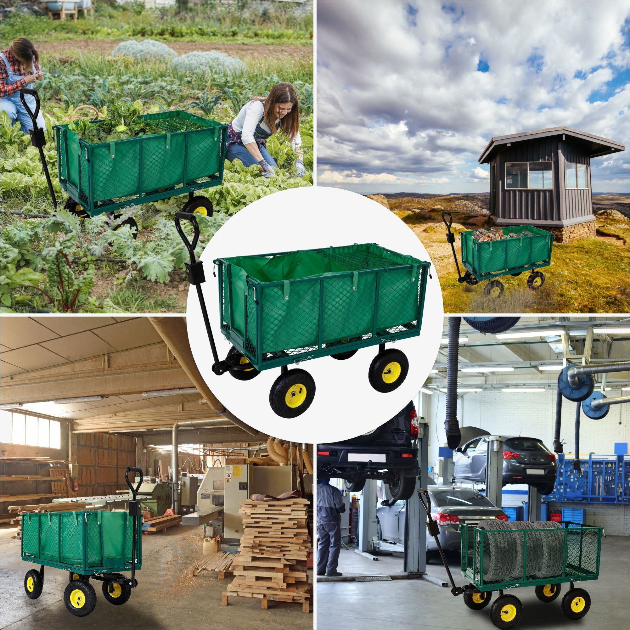Bollerwagen 550kg grün
