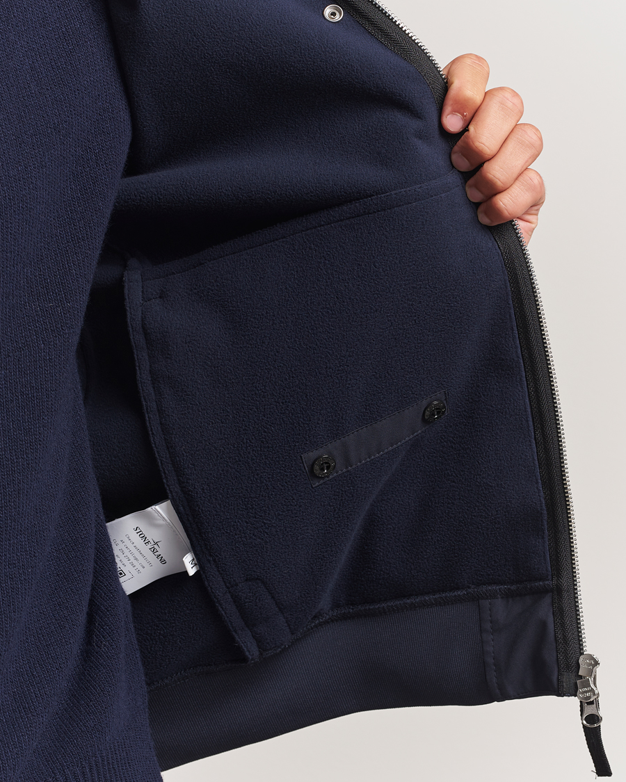 Stone Island Soft Shell Re-Dyed Lined Hood Jacket Navy