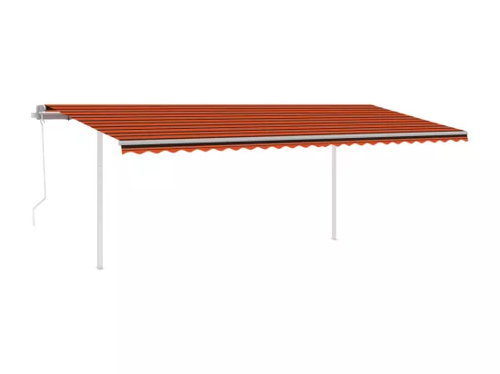 Auvent automatique capteur de vent et LED 6x3,5 m Orange marron