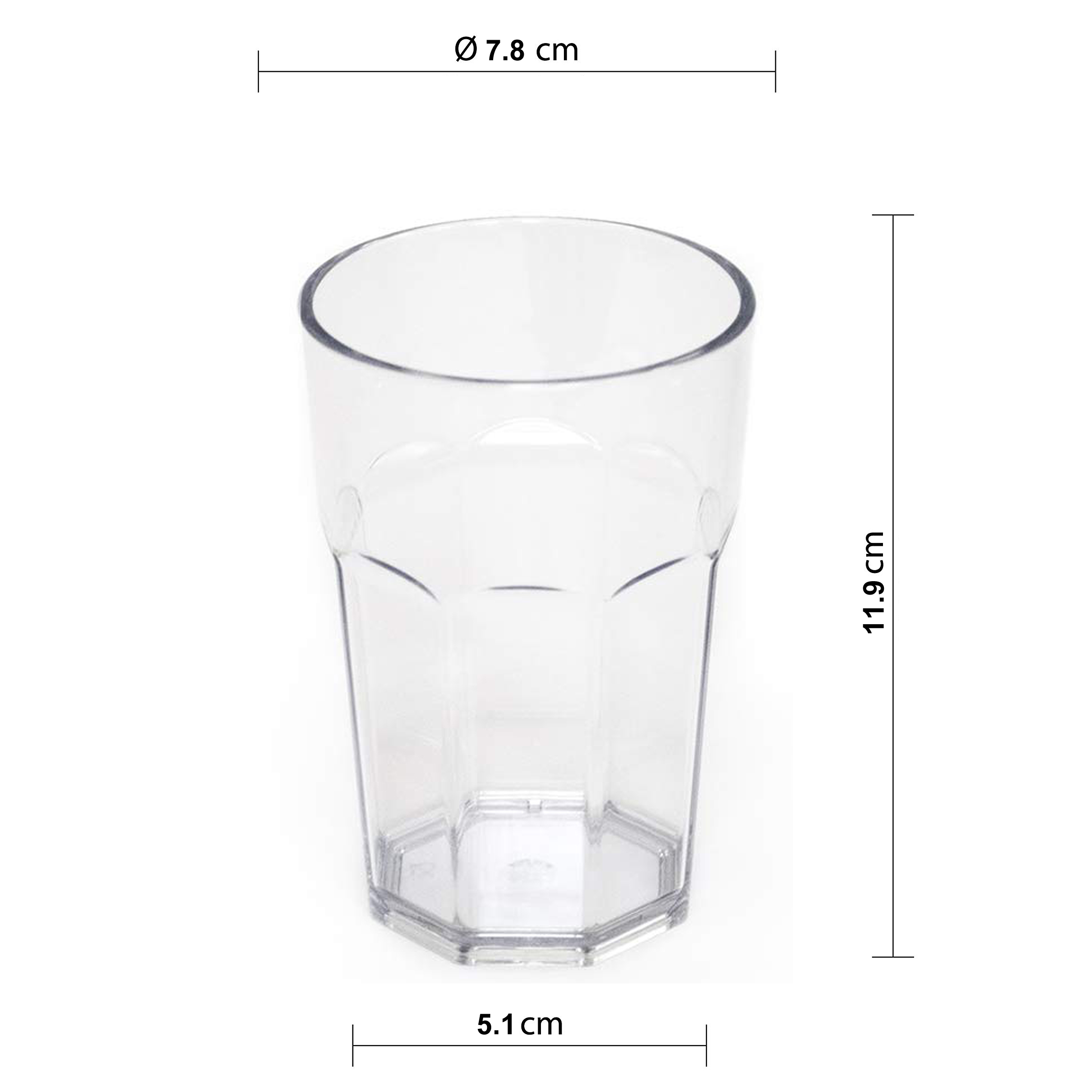 (12er Set) Mehrweg Trinkbecher Party Cocktail Glas für Hochzeit / Geburtstag - Transparent