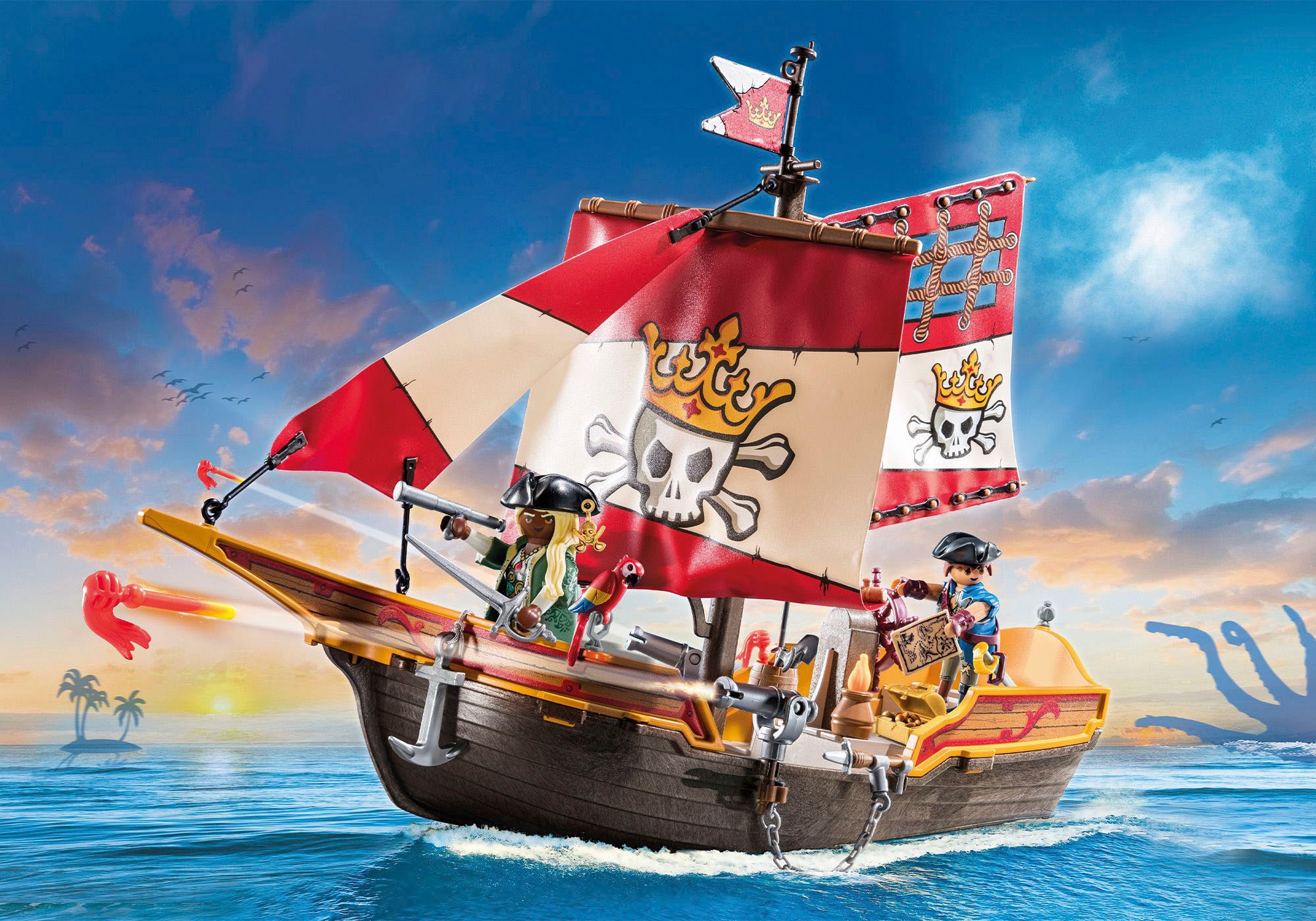 Playmobil® Konstruktions-Spielset »Piratenschiff (71418), Pirates« Made in Europe