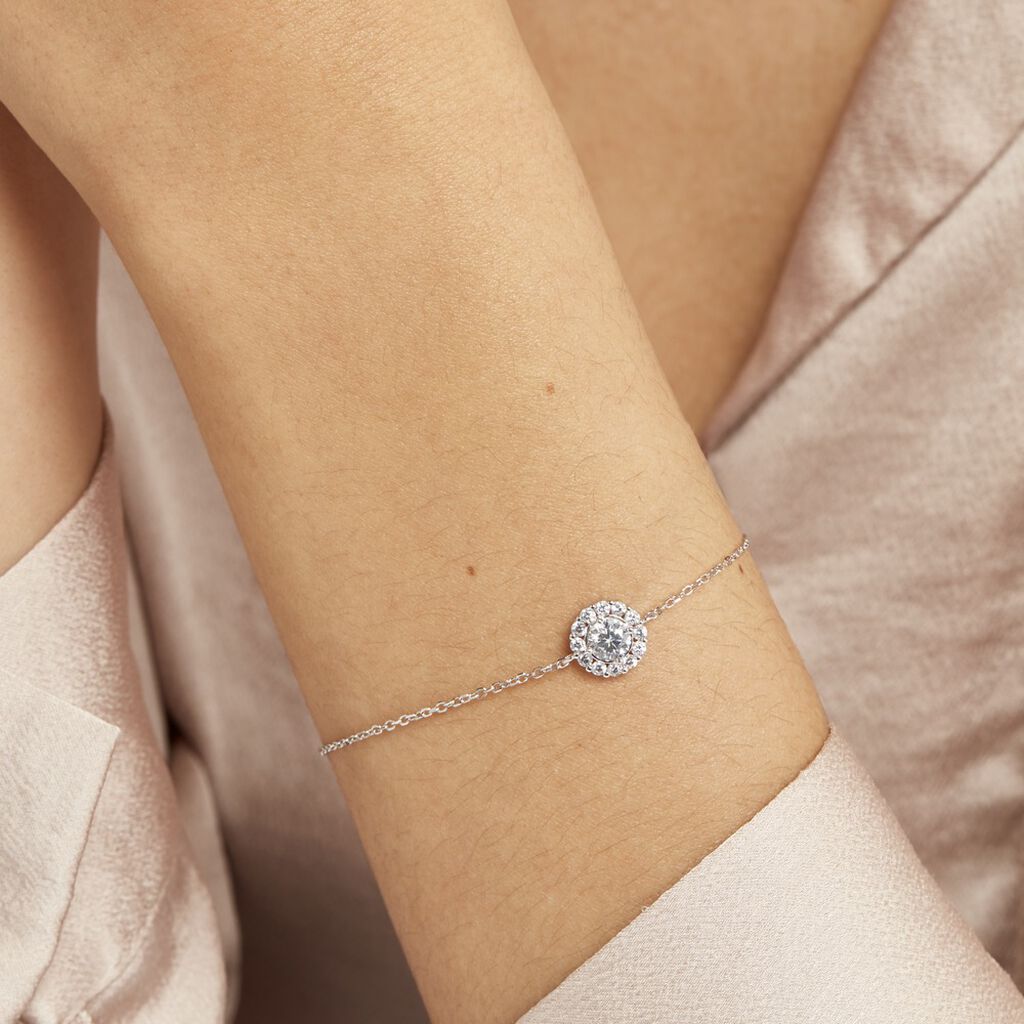 Bracelet Princess Argent Blanc Oxyde De Zirconium