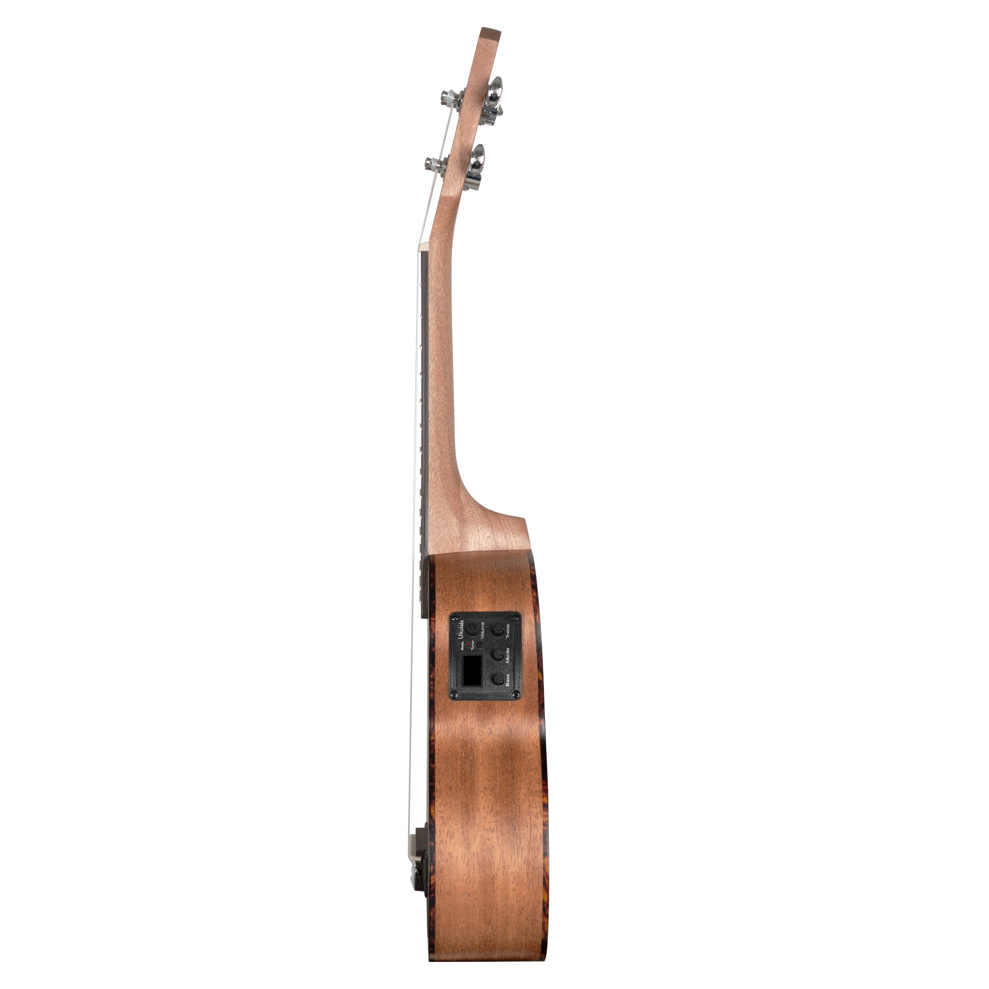 Cascha HH 2026EL sopraan ukelele mahonie met pick-up en gigbag - linkshandig