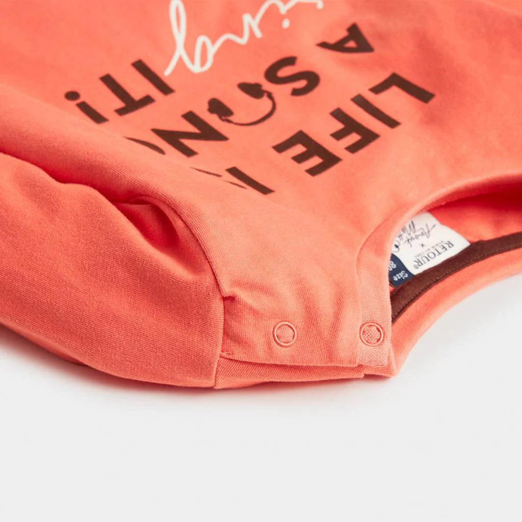 Retour Jeans longsleeve Wart met tekst fris oranje