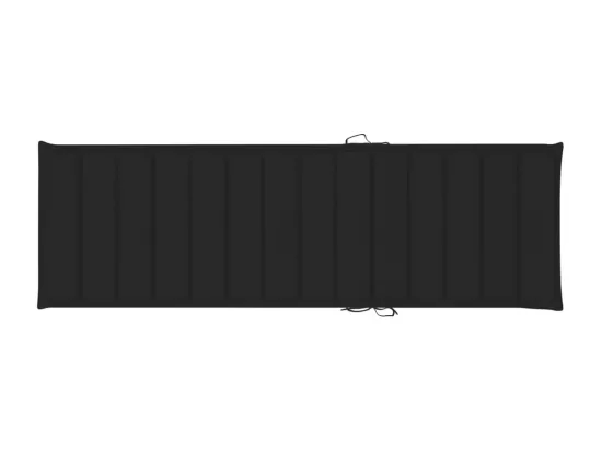 Chaise longue avec coussin noir Bois de pin imprégné