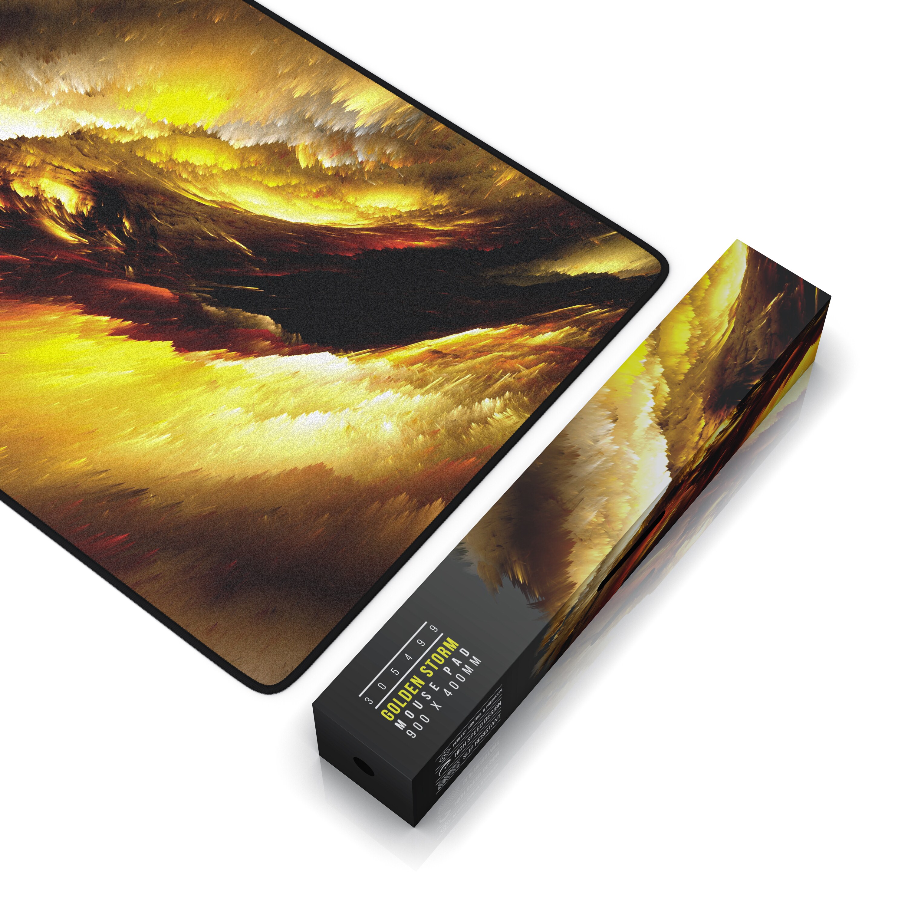 Titanwolf Gaming Mauspad, 900 x 400mm XXL Mousepad, verbessert Präzision & Geschwindigkeit, Golden Storm