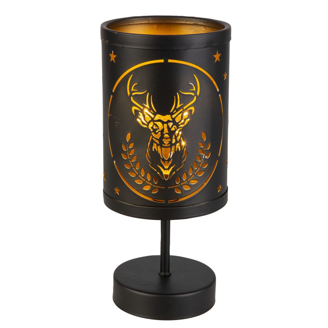 LED Lampe Hirschkopf schwarz - ca. 12 x 27,5 cm