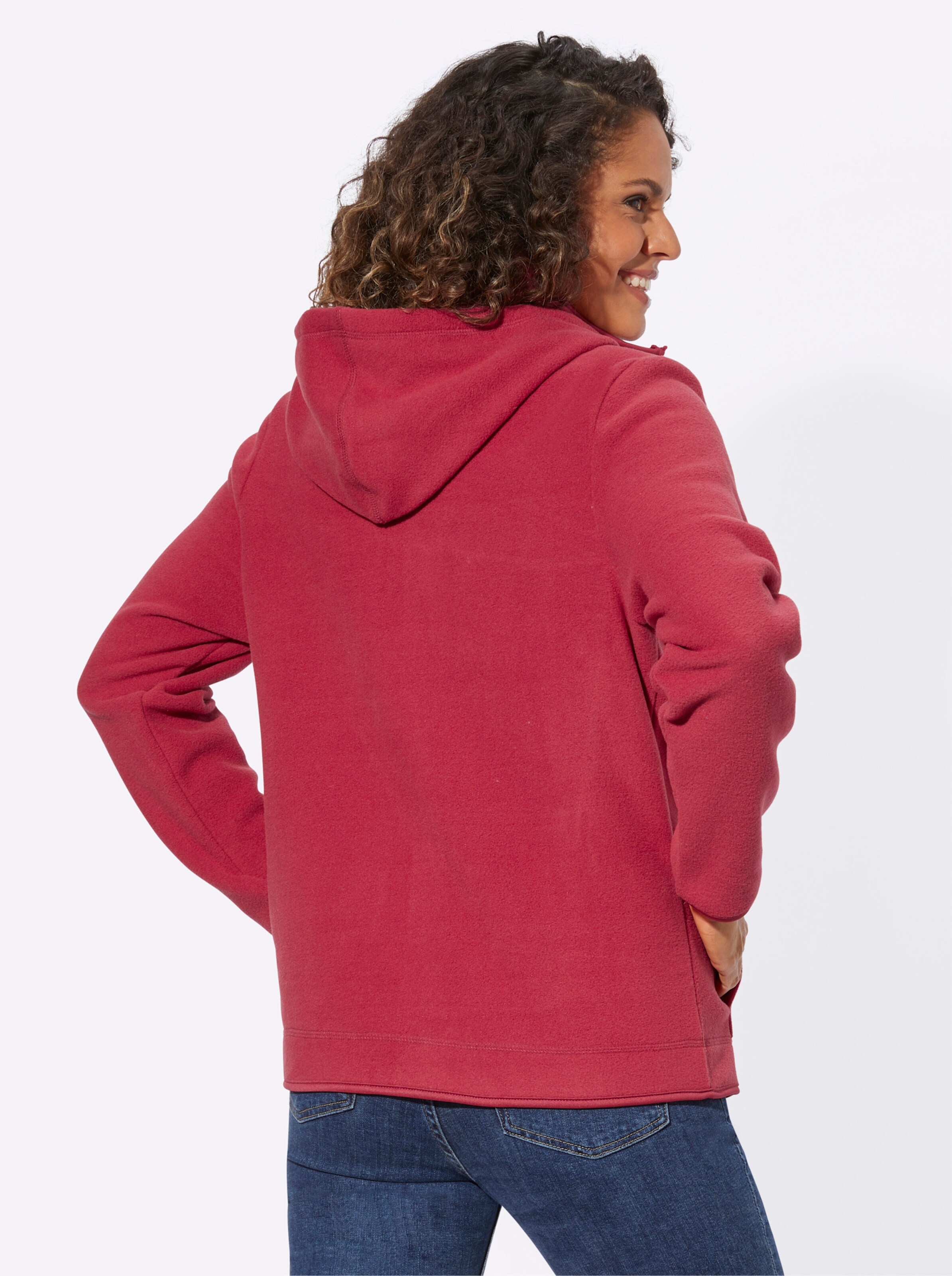 Fleecejacke in kirschrot