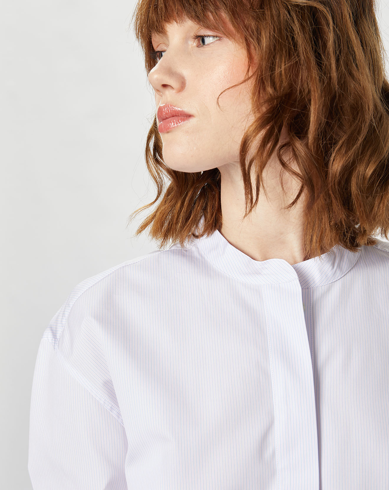 Chloé Stora Blouse Claudie à rayures rose très pâle