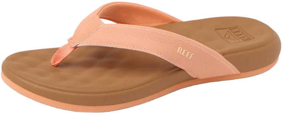 Reef Cushion Melody leren teenslippers zalm