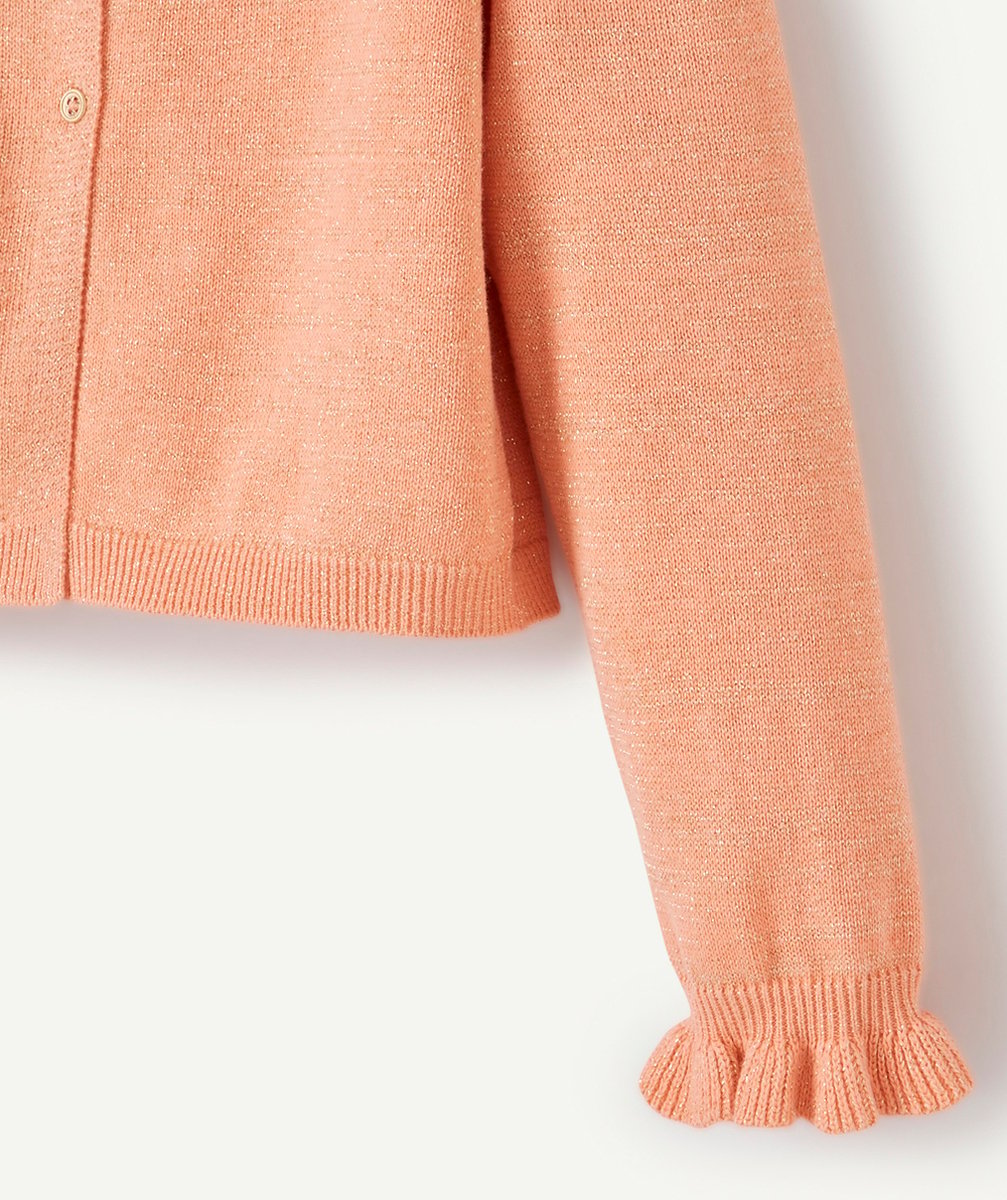GILET COURT FILLE ROSE PAILLETÉ