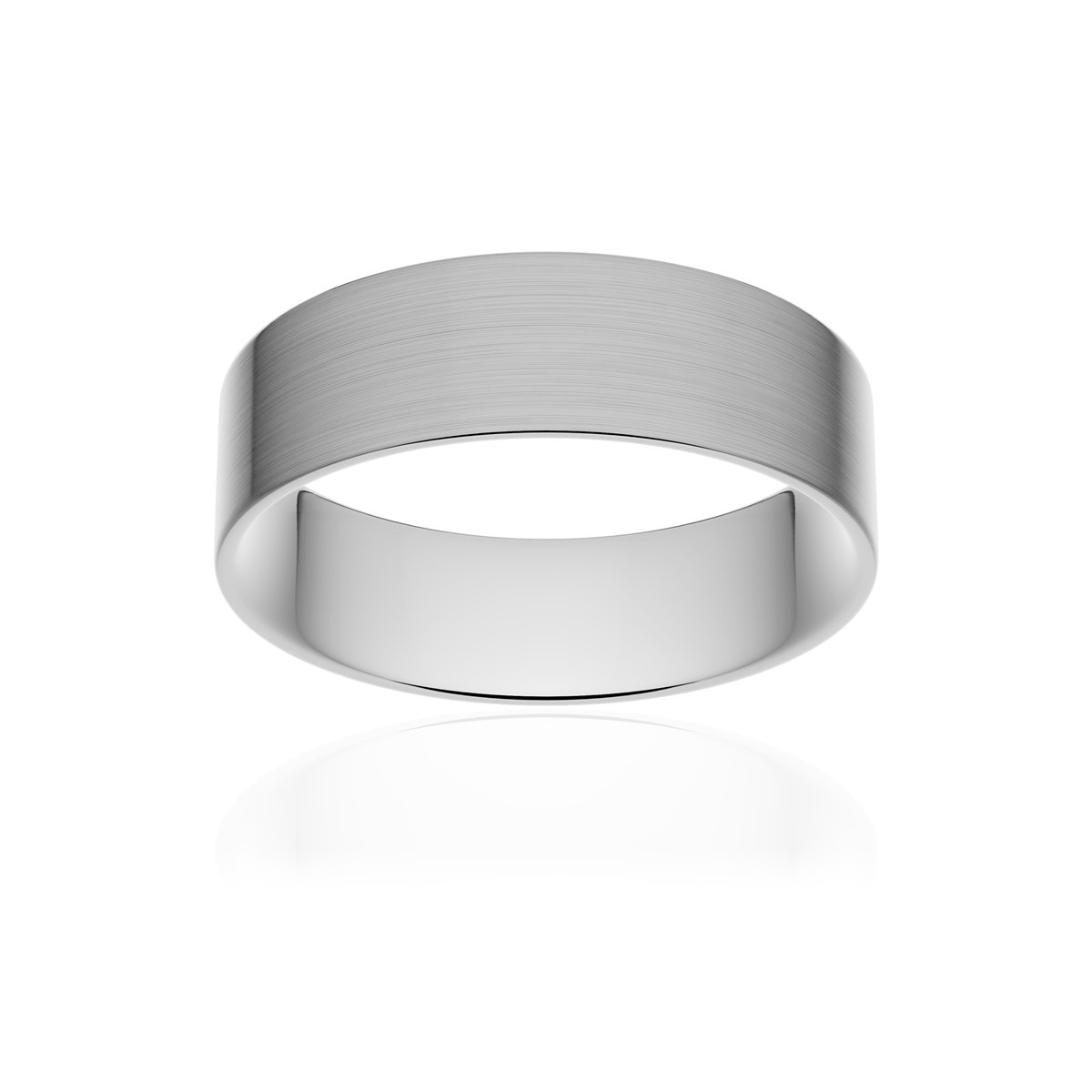 Alliance palladium 950 brossé ruban plat confort 6 mm