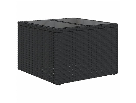 VIDAXL - Canapé Salon de jardin 5 pcs avec coussins noir résine tressée