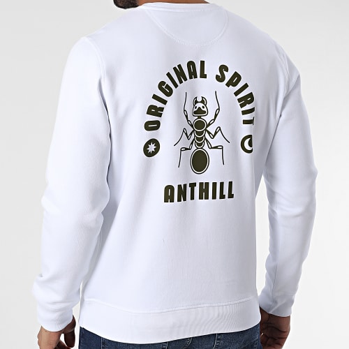 Sweat Crewneck Original Spirit Blanc Vert Kaki