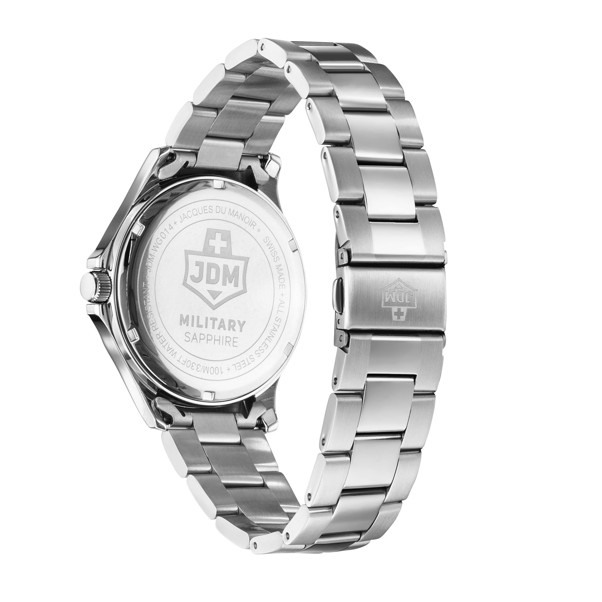 JDM Military Herren Armbanduhr Alpha Big Date Edelstahl JDM-WG014-01