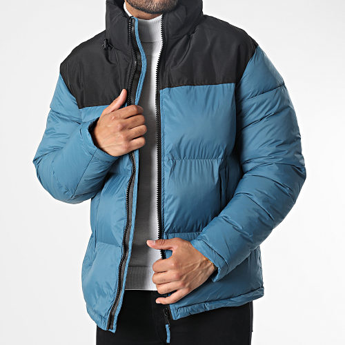 Doudoune Capuche 23104 Bleu Noir