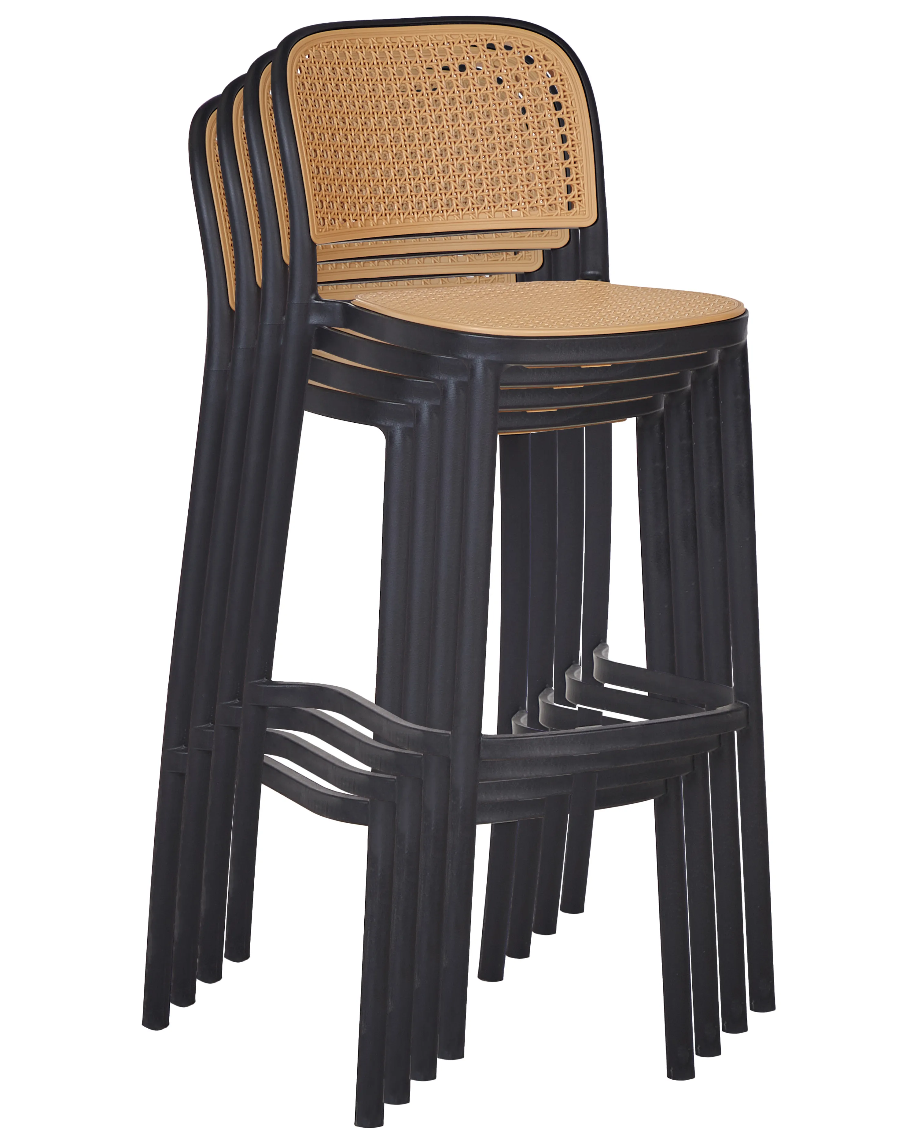 Set van 4 barstoelen PLOSE Synthetisch materiaal Beige