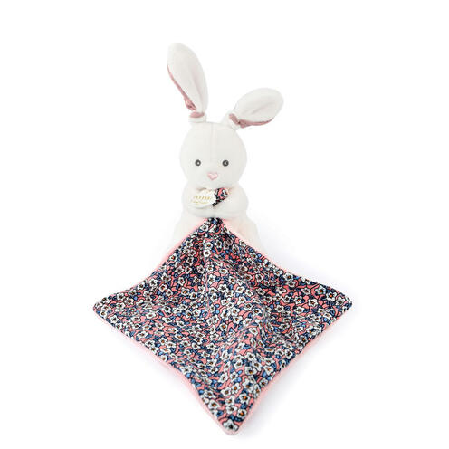 Doudou Lapin Rose Bohaime Blanc - DOUDOU ET COMPAGNIE