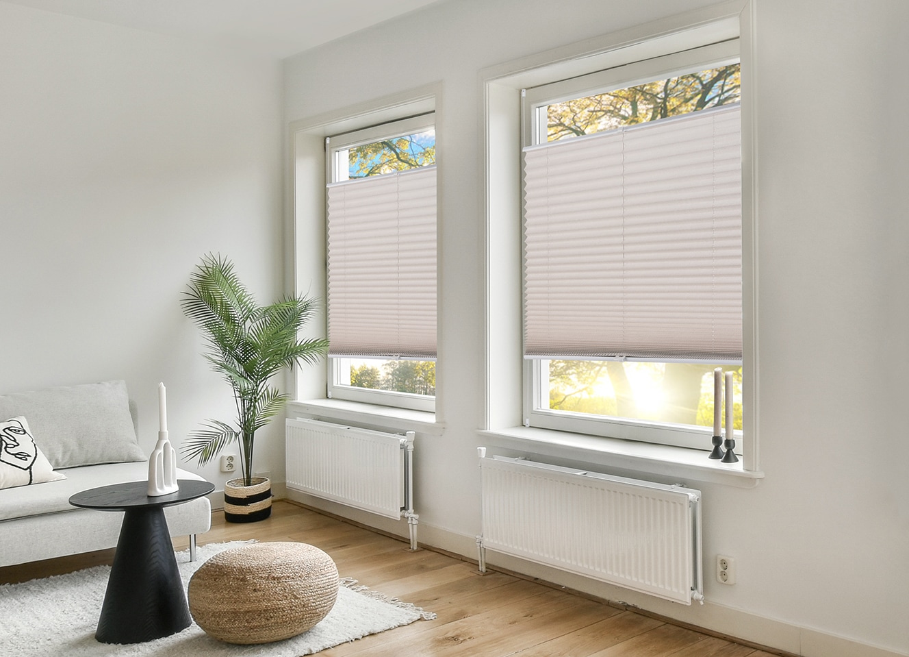 my home Plissee »WILLA« Lichtschutz ohne Bohren verspannt NEUHEIT in Leinenoptik