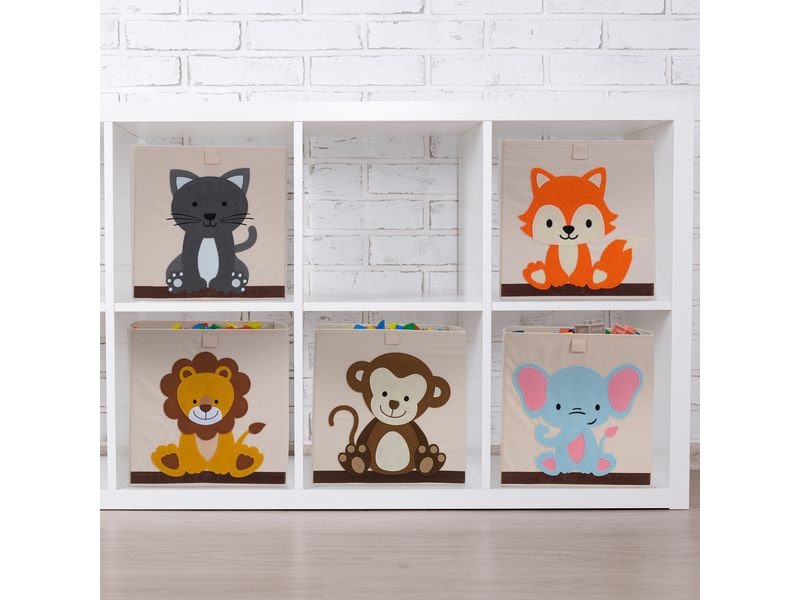 relaxdays Spielzeugbox Löwe Faltbare Aufbewahrungsbox für das Kinderzimmer