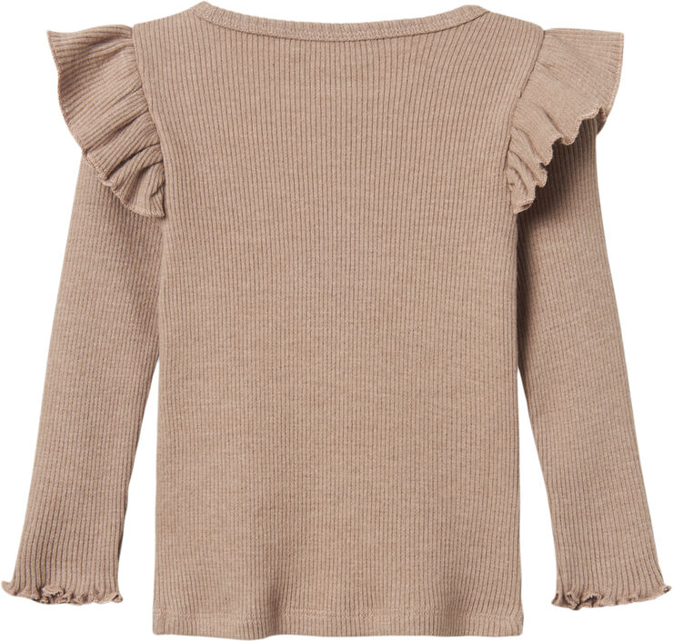Lil' Atelier NMFSOPHIA SNI LS SLIM TOP LIL Rugby tan