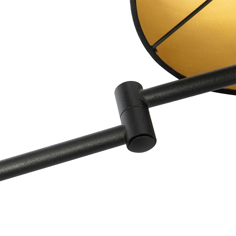 Wandlamp zwart met zwarte kap en verstelbare arm - Ladas Deluxe