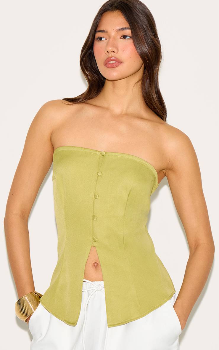 Vert Gilet Ajusté Bandeau Avec Boutons