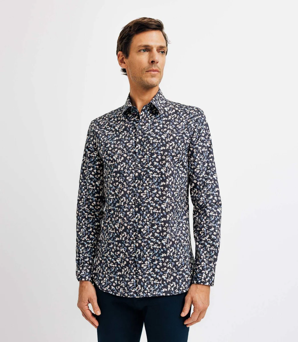 Chemise imprimée marine