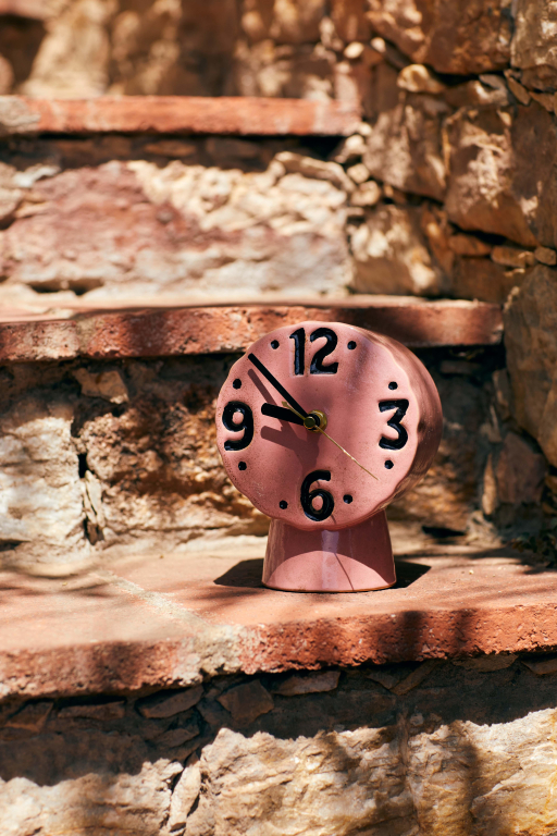 HKliving Retro Ceramic klok Chrome