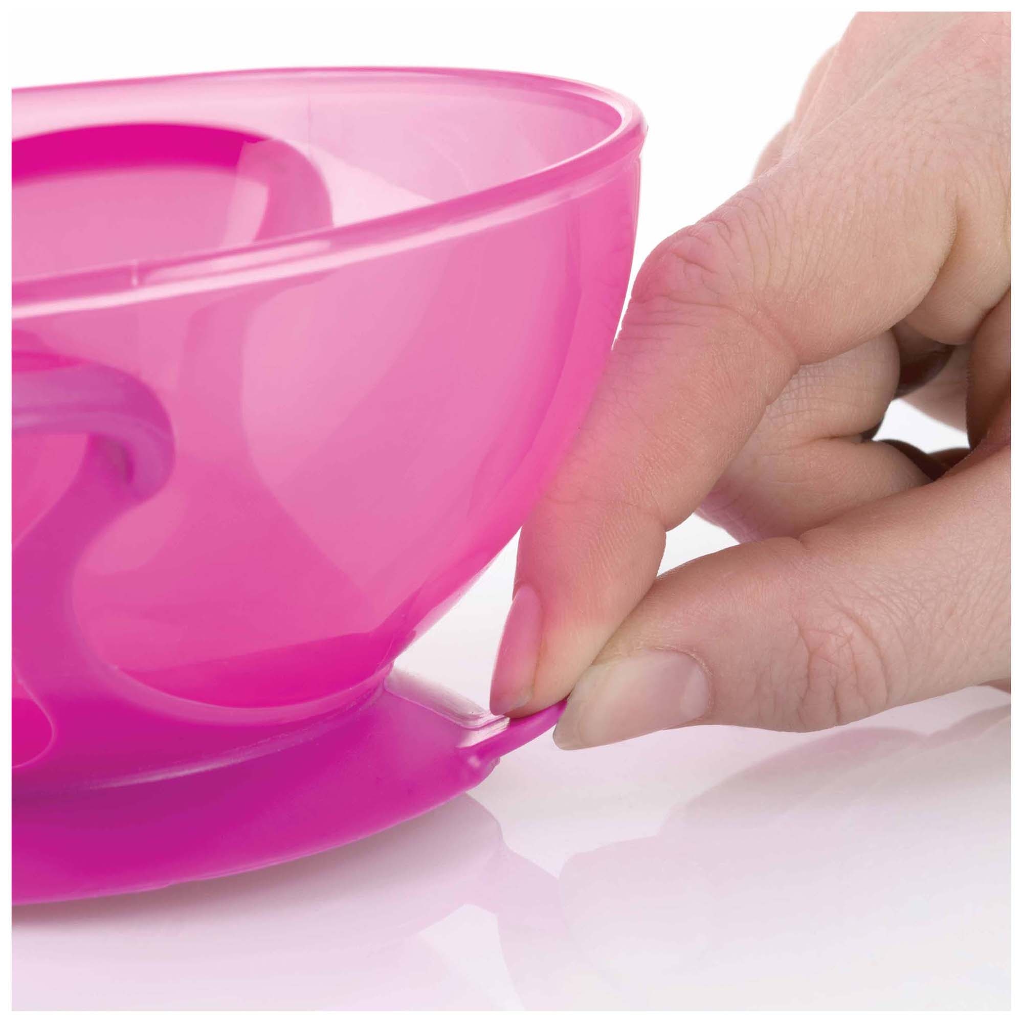 Nûby kommetje met zuignap en lepel roze
