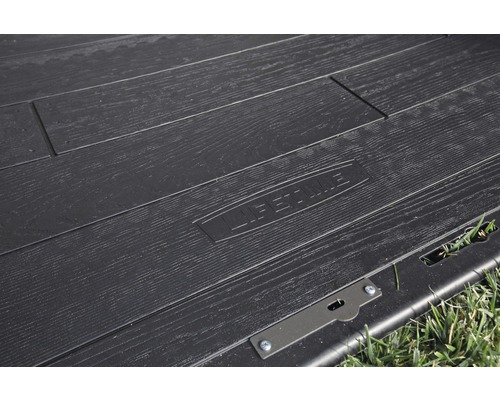 LIFETIME tuinhuis met vloer, plank en luiken, 457 x 244 cm, lichtgrijs