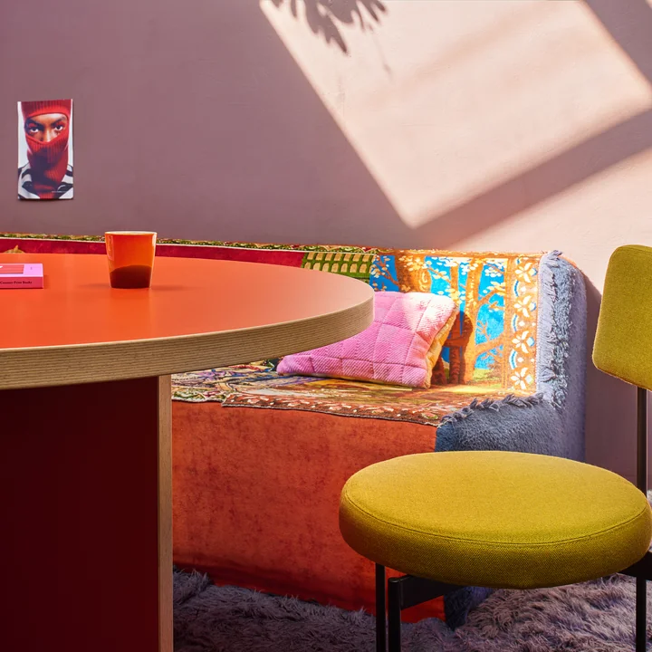 HKliving - Esstisch, Ø 130 cm, orange