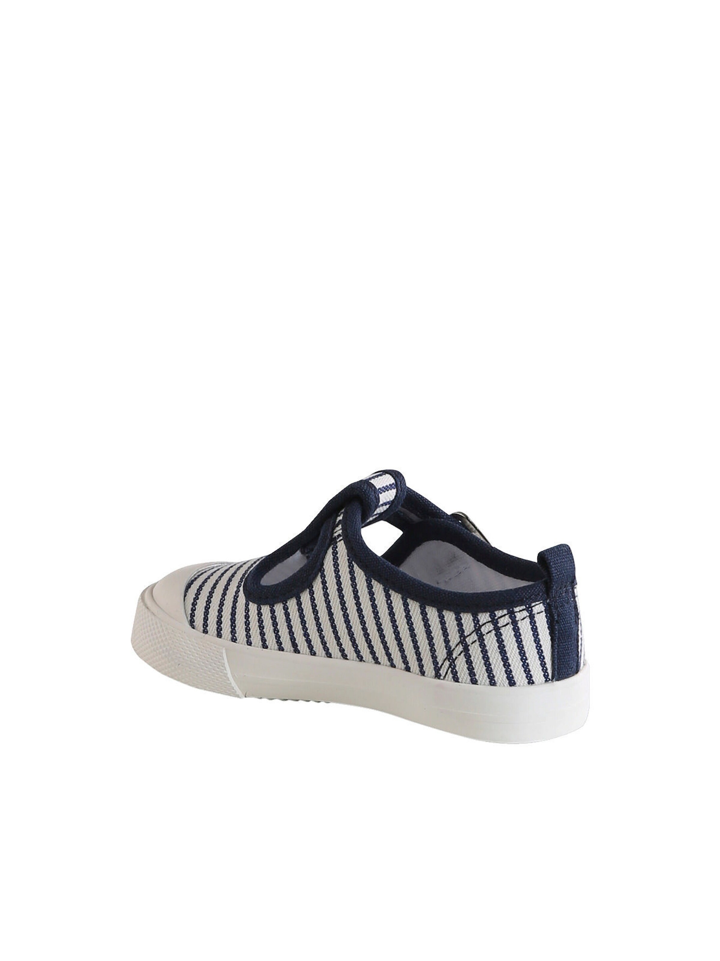 Vertbaudet Baby Stoffschuhe mit Schnalle blau gestreift