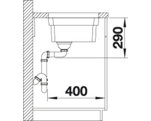 Blanco ETAGON 500-U spoelbak, 540 x 440 mm, roestvrij staal, 521841
