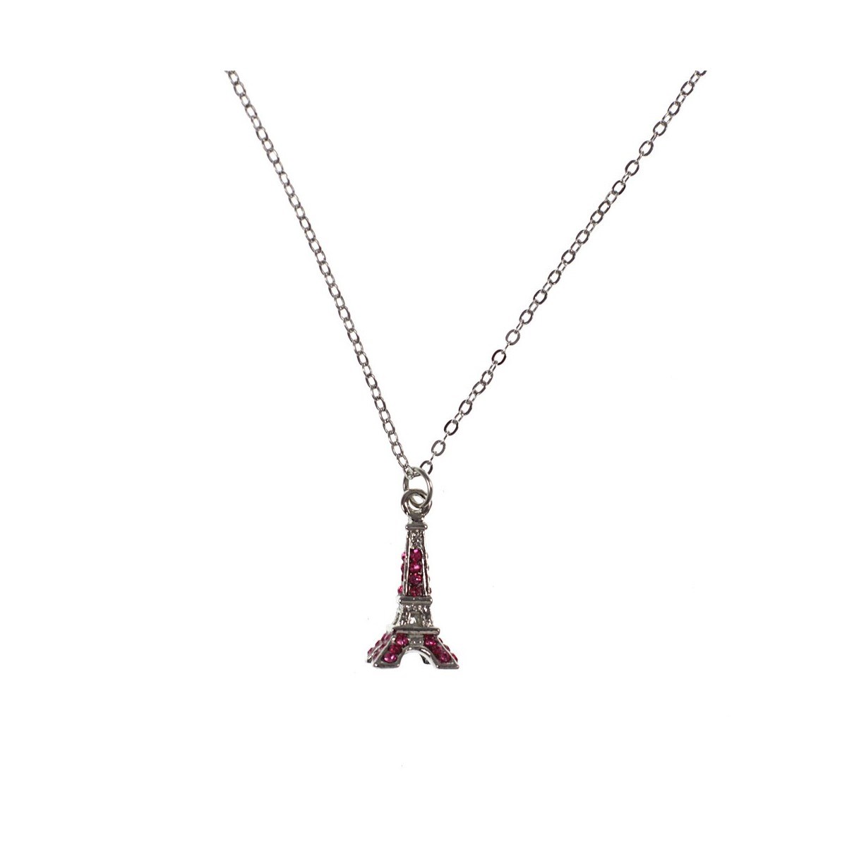 Collier fin Tour Eiffel strass