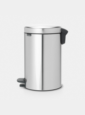 NewIcon Pedaalemmer, 12 liter, kunststof binnenemmer - Matt Steel Fing